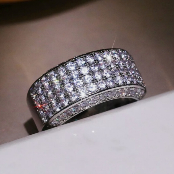 Cz embossed Ring - Picture 6 of 12